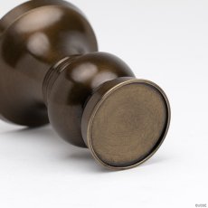 画像2: 仏具 花立 鍋丁色 3.0寸 真鍮製 受け皿付 （生花・常花用 仏壇用 伝統仏具 国産品 高岡鋳物 地花立 花器 花瓶） (2)