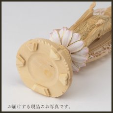 画像19: 仏像 舟立阿弥陀如来 柘植製/ツゲ 丸座 3寸 金泥書 淡彩色 さくら色 浄土宗・時宗 /つげ ３寸 3.0寸 ３．０寸 三寸 丸台座 丸台 蓮華座 仏壇用 ご本尊 ピンク 桜色 (19)