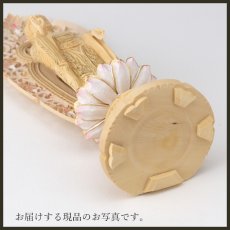 画像20: 仏像 舟立阿弥陀如来 柘植製/ツゲ 丸座 3寸 金泥書 淡彩色 さくら色 浄土宗・時宗 /つげ ３寸 3.0寸 ３．０寸 三寸 丸台座 丸台 蓮華座 仏壇用 ご本尊 ピンク 桜色 (20)