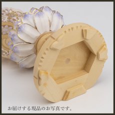 画像18: 仏像 釈迦如来 座像 柘植製/ツゲ 丸座 1.8寸 金泥書 淡彩色 藤色 曹洞宗・臨済宗・天台宗 /つげ １．８寸 1寸8分 １寸８分 丸台座 丸台 蓮華座 仏壇用 ご本尊 パープル 紫 むらさき (18)