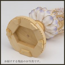画像19: 仏像 釈迦如来 座像 柘植製/ツゲ 丸座 1.8寸 金泥書 淡彩色 藤色 曹洞宗・臨済宗・天台宗 /つげ １．８寸 1寸8分 １寸８分 丸台座 丸台 蓮華座 仏壇用 ご本尊 パープル 紫 むらさき (19)