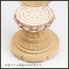 画像17: 仏像 釈迦如来 座像 柘植製/ツゲ 丸座 1.8寸 金泥書 淡彩色 さくら色 曹洞宗・臨済宗・天台宗 /つげ １．８寸 1寸8分 １寸８分 丸台座 丸台 蓮華座 仏壇用 ご本尊 ピンク 桜色 (17)