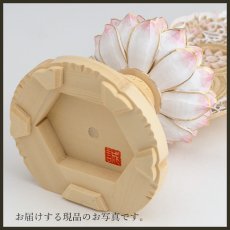画像19: 仏像 釈迦如来 座像 柘植製/ツゲ 丸座 1.8寸 金泥書 淡彩色 さくら色 曹洞宗・臨済宗・天台宗 /つげ １．８寸 1寸8分 １寸８分 丸台座 丸台 蓮華座 仏壇用 ご本尊 ピンク 桜色 (19)