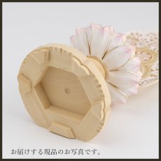画像19: 仏像 釈迦如来 座像 柘植製/ツゲ 丸座 1.8寸 金泥書 淡彩色 さくら色 曹洞宗・臨済宗・天台宗 /つげ １．８寸 1寸8分 １寸８分 丸台座 丸台 蓮華座 仏壇用 ご本尊 ピンク 桜色 (19)