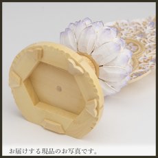 画像18: 仏像 釈迦如来 座像 柘植製/ツゲ 丸座 2寸 金泥書 淡彩色  藤色 曹洞宗・臨済宗・天台宗 /つげ ２寸 2.0寸 ２．０寸 二寸 丸台座 丸台 蓮華座 仏壇用 ご本尊 (18)