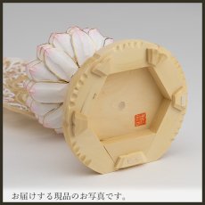 画像19: 仏像 釈迦如来 座像 柘植製/ツゲ 丸座 2寸 金泥書 淡彩色 さくら色 曹洞宗・臨済宗・天台宗 /つげ ２寸 2.0寸 ２．０寸 二寸 丸台座 丸台 蓮華座 仏壇用 ご本尊 ピンク 桜色 (19)