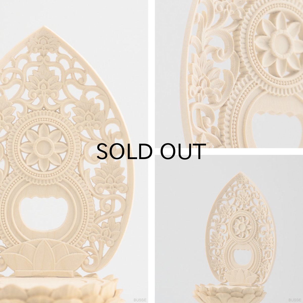 画像7: 仏像 釈迦如来 座像 ヒノキ製 丸座 1.8寸 曹洞宗・臨済宗・天台宗 /桧木 檜 ひのき 1.8寸 1寸8分 1寸8分 丸台座 唐草光背 御本尊 (7)