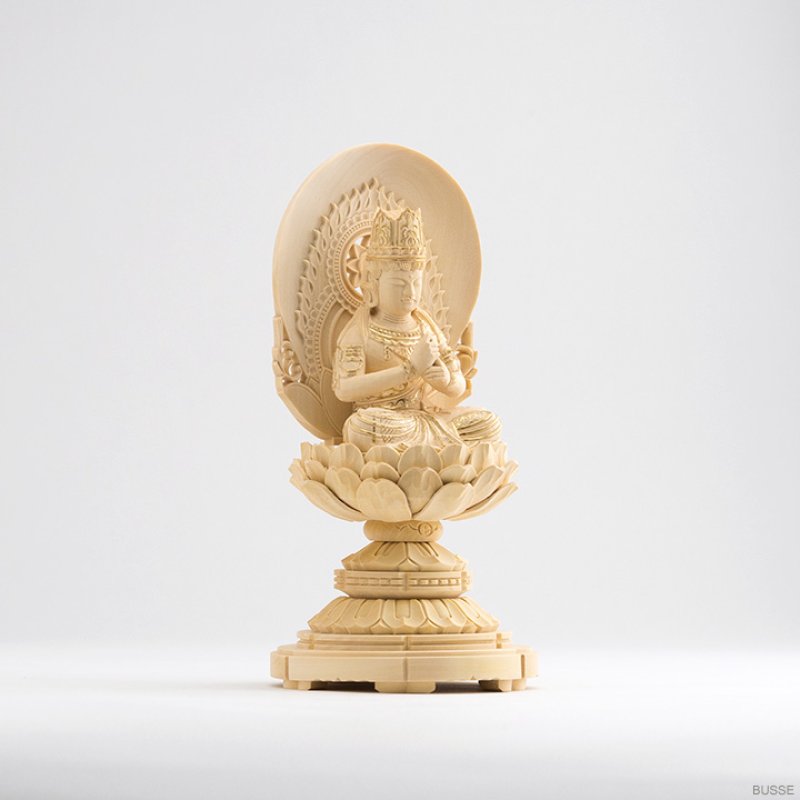 仏教美術　桧彫刻　大日如来坐像　仏像　華鬘台　C　8801 仏教美術 桧彫刻 大日如来坐像 仏像 華鬘台 C 8801 - メルカリ