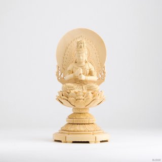 座釈迦 金泥書 釈迦如来　仏像　仏具 仏像 座釈迦如来 2.5寸 柘植 六角台座 金泥書 高さ30.2×幅13.6