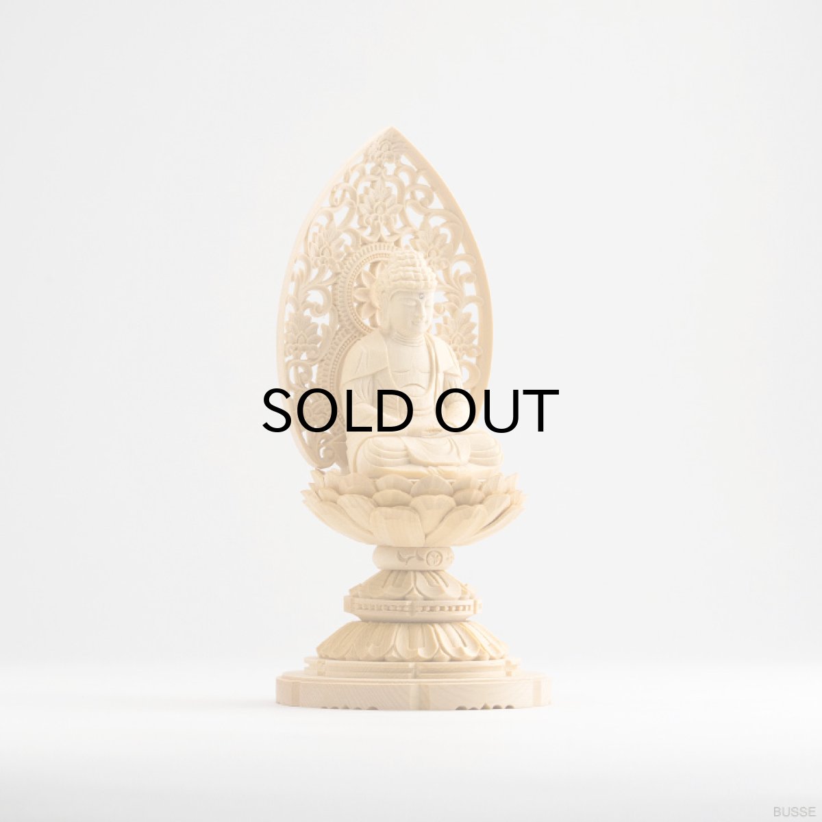 画像2: 仏像 釈迦如来 座像 ヒノキ製 丸座 1.8寸 曹洞宗・臨済宗・天台宗 /桧木 檜 ひのき 1.8寸 1寸8分 1寸8分 丸台座 唐草光背 御本尊 (2)