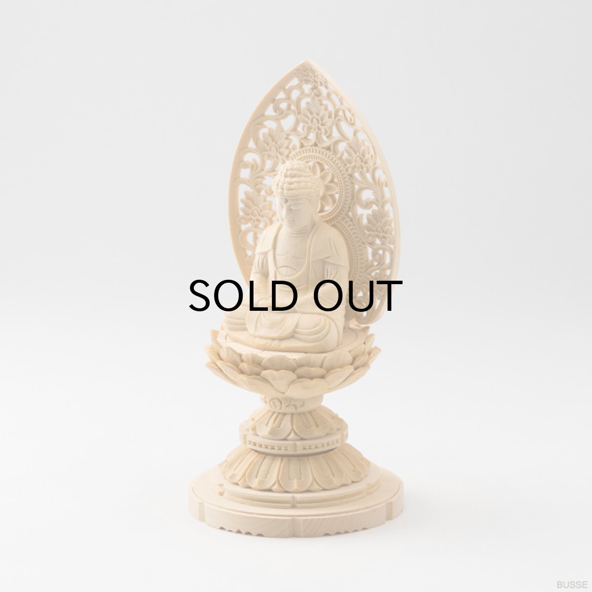 画像5: 仏像 釈迦如来 座像 ヒノキ製 丸座 1.8寸 曹洞宗・臨済宗・天台宗 /桧木 檜 ひのき 1.8寸 1寸8分 1寸8分 丸台座 唐草光背 御本尊 (5)