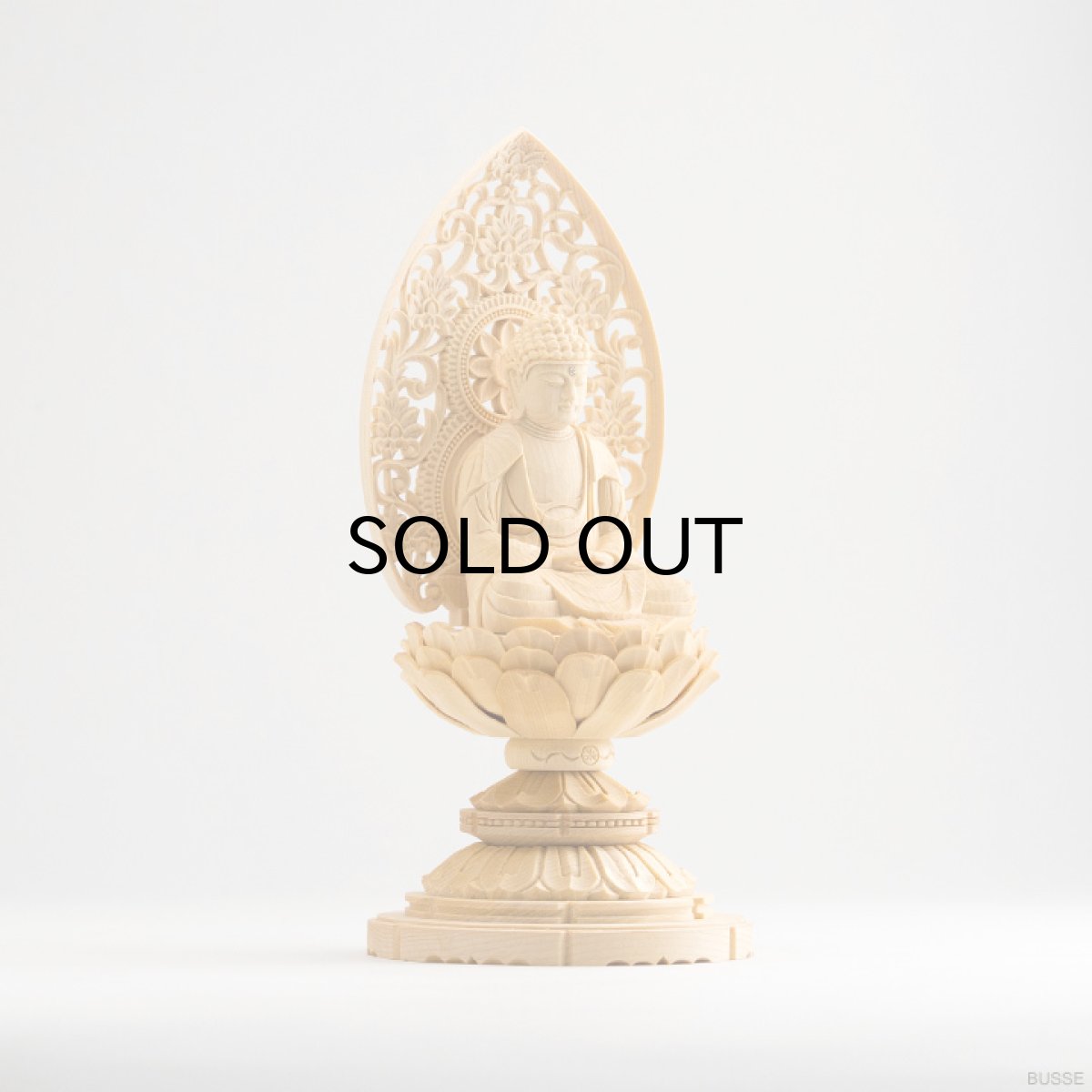 画像2: 仏像 釈迦如来 座像 ヒノキ製 丸座 2寸 曹洞宗・臨済宗・天台宗 /桧木 檜 ひのき ２寸 2.0寸 ２．０寸 二寸 丸台座 蓮華座 唐草光背 御本尊 (2)