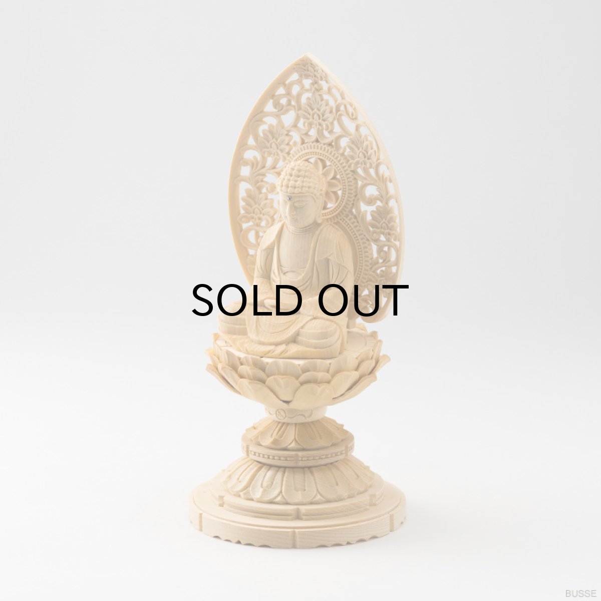 画像5: 仏像 釈迦如来 座像 ヒノキ製 丸座 2寸 曹洞宗・臨済宗・天台宗 /桧木 檜 ひのき ２寸 2.0寸 ２．０寸 二寸 丸台座 蓮華座 唐草光背 御本尊 (5)