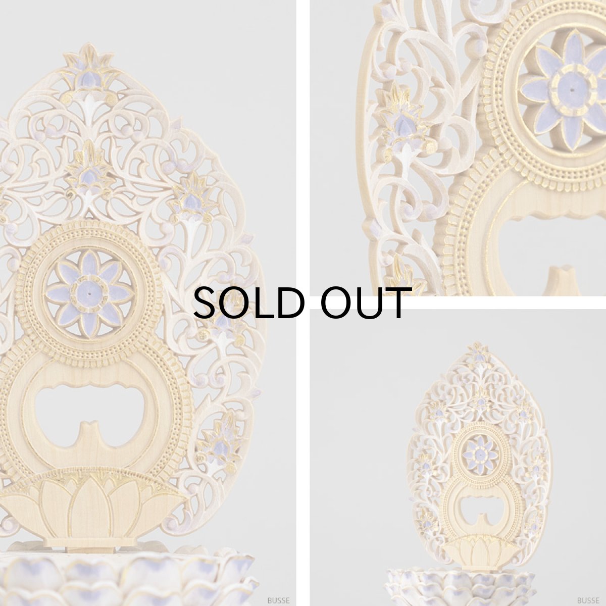 画像7: 仏像 釈迦如来 座像 柘植製/ツゲ 丸座 2寸 金泥書 淡彩色  藤色 曹洞宗・臨済宗・天台宗 /つげ ２寸 2.0寸 ２．０寸 二寸 丸台座 丸台 蓮華座 仏壇用 ご本尊 (7)