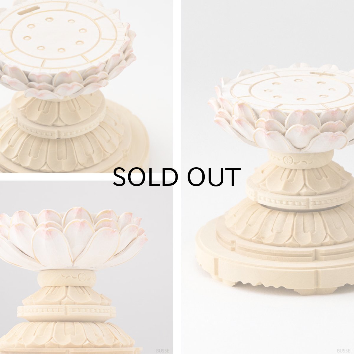 画像8: 仏像 大日如来 座像 柘植製 丸座 2寸 金泥書 さくら色 淡彩色 真言宗 /総柘植 つげ ツゲ ２寸 2.0寸 ２．０寸 二寸 丸台座 丸台 蓮華座 丸光背 円光背 仏壇用 御本尊 ピンク 桜色 (8)