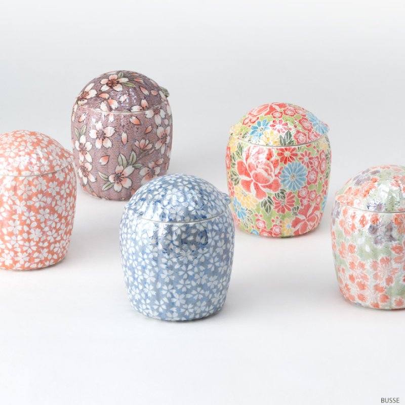 有田焼 花柄 ミニ骨壷 2.3寸【手元供養 分骨用 自宅 保管 骨壷 ミニ 骨
