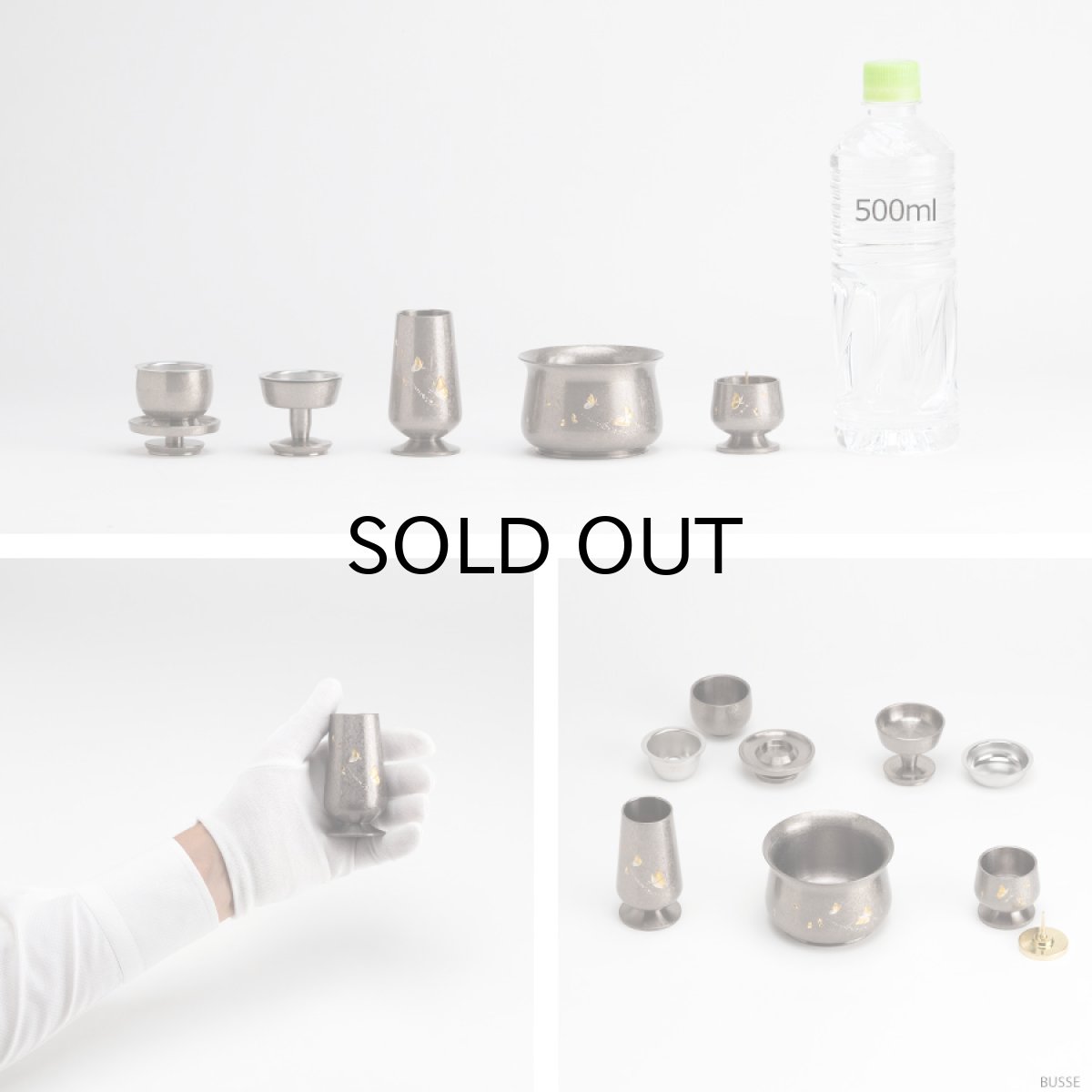 画像11: モダン仏具セット 『夢幻 朧銀色 てふてふ彫り 6点 たまゆらりんセット』 (11)