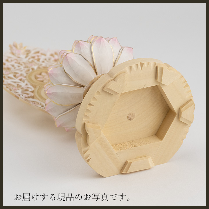 仏像 釈迦如来 座像 柘植製/ツゲ 丸座 1.8寸 金泥書 淡彩色 さくら色